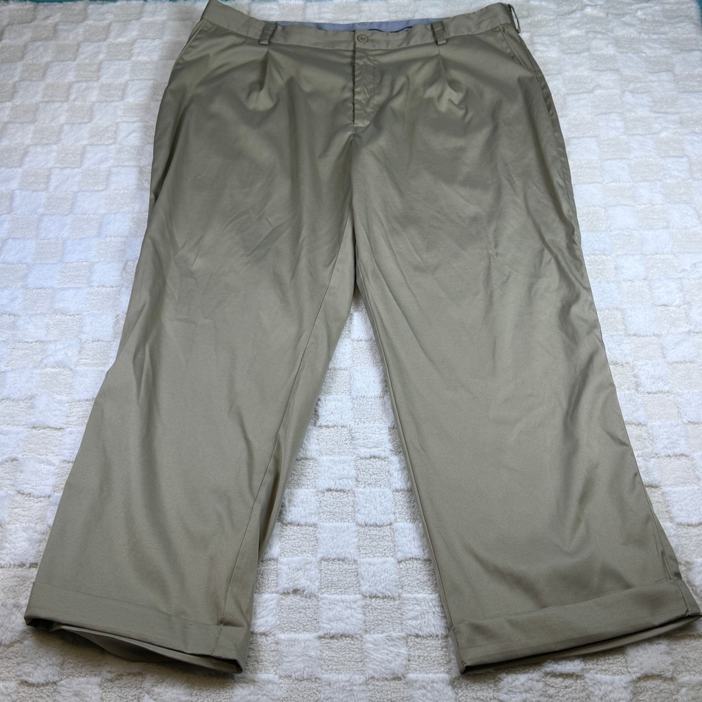 Nike Golf Tour Performance Dri-FIT Khaki Pleated Cuffed Pants Mens 38x32 Tan